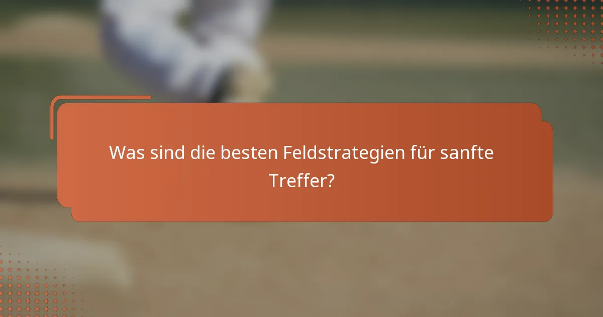 Was sind die besten Feldstrategien für sanfte Treffer?
