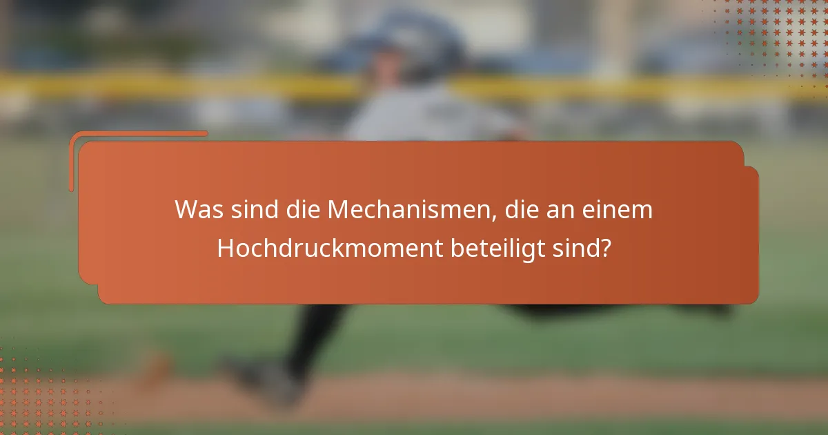 Was sind die Mechanismen, die an einem Hochdruckmoment beteiligt sind?