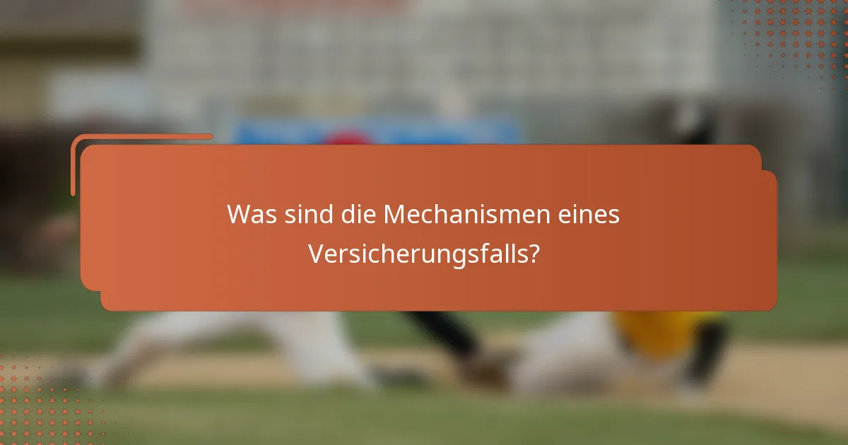 Was sind die Mechanismen eines Versicherungsfalls?