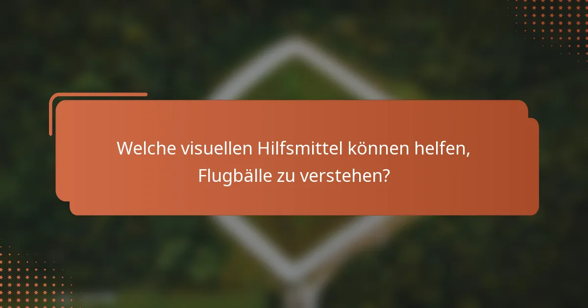 Welche visuellen Hilfsmittel können helfen, Flugbälle zu verstehen?