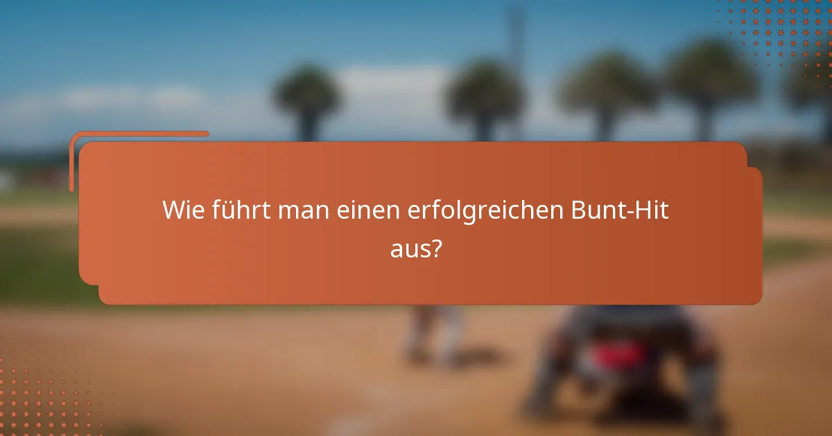 Wie führt man einen erfolgreichen Bunt-Hit aus?